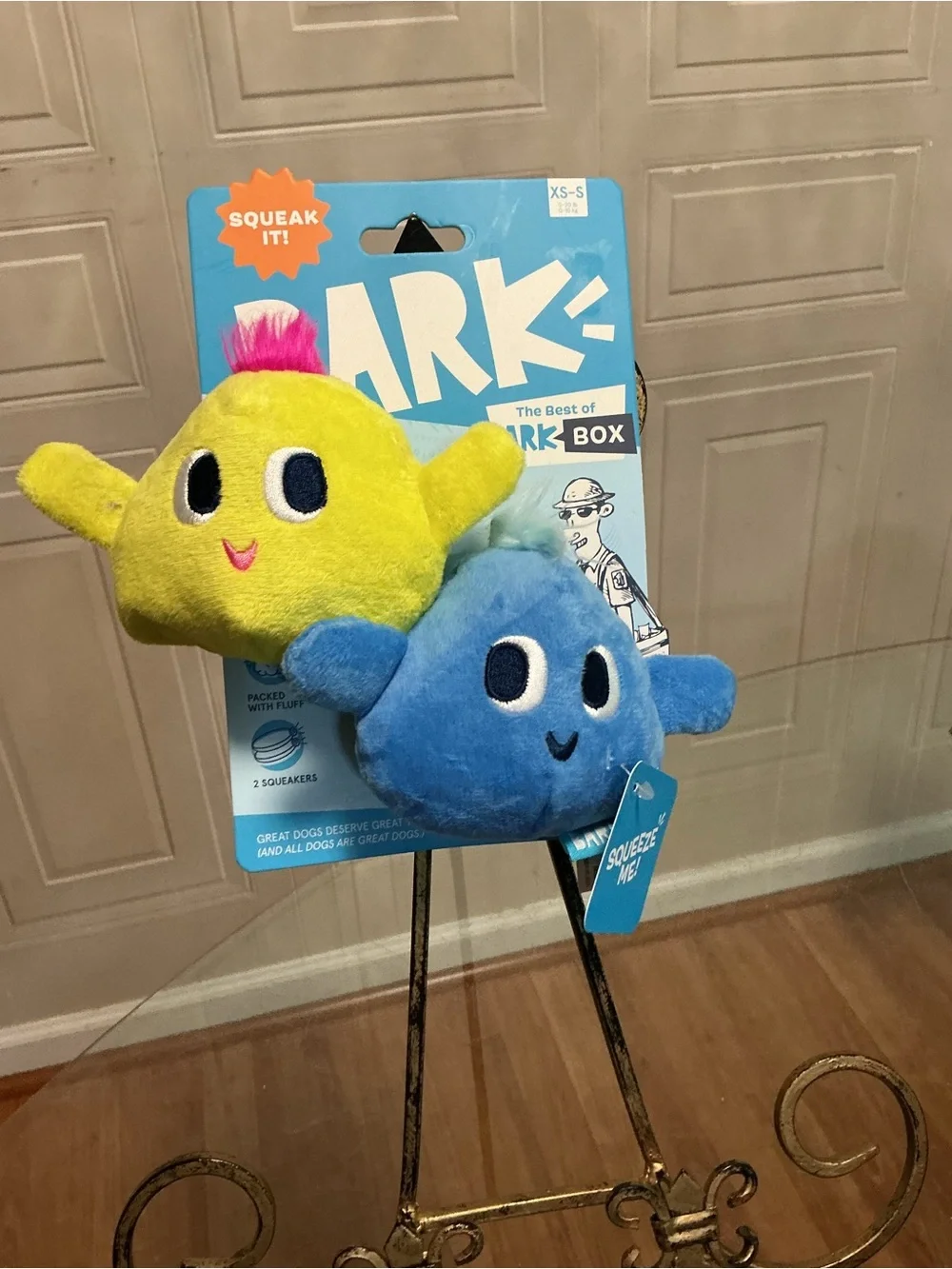 BarkBox Wobble & Wubble S/XS Plush Squeaky Crinkly Dog Toys 4